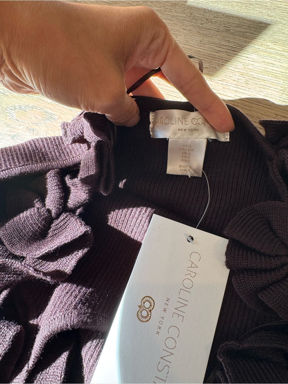 Caroline Constas Black Ruffle Strap Ribbed Tank - Picture 4 of 9